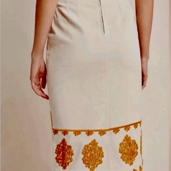 New Anthropologie cotton embroidered winter skirt - Picture 3 of 7